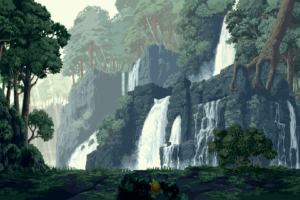 landscape, Pixel art, Rainforest