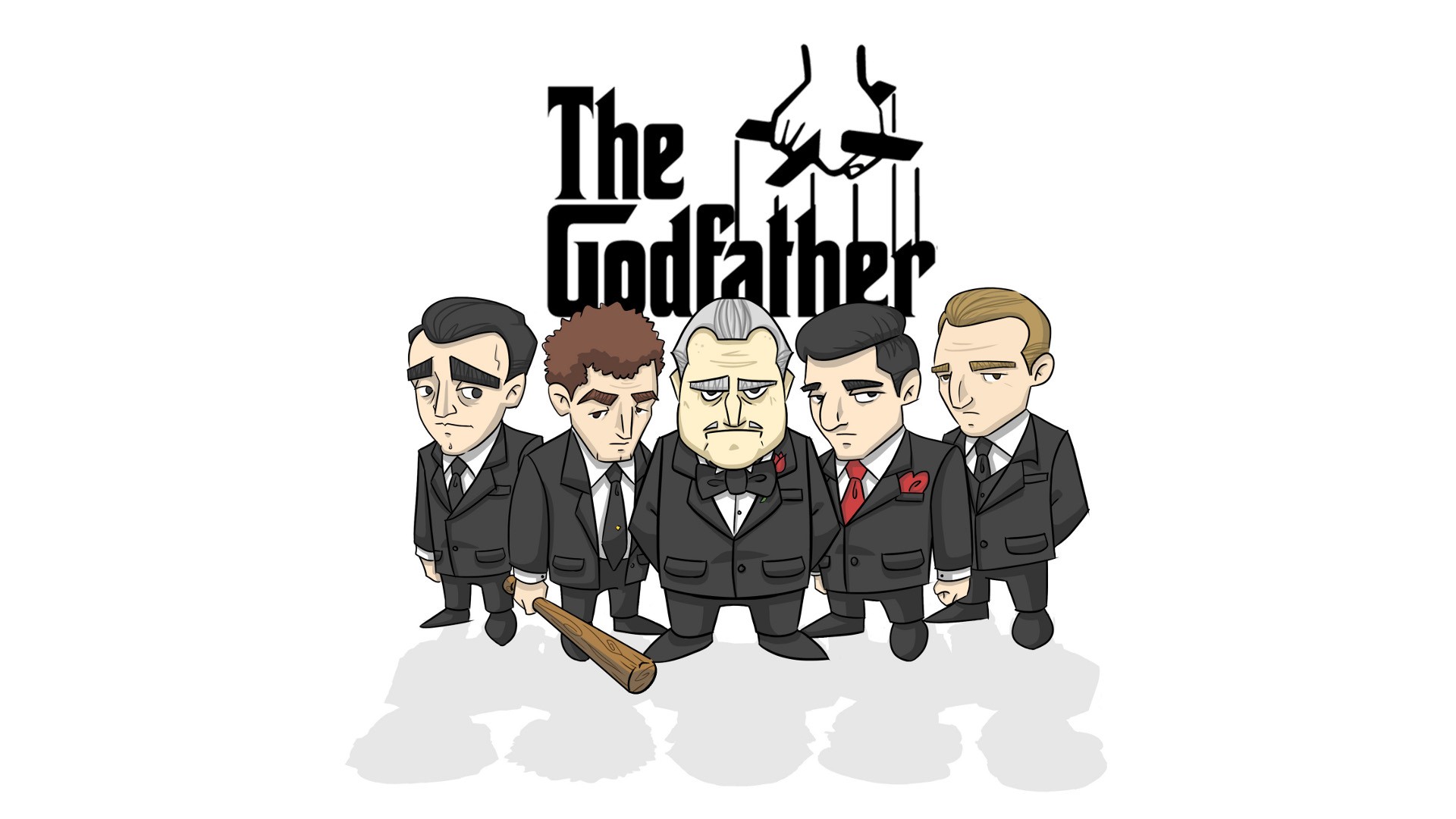 The Godfather, Vito Corleone, Cartoon Wallpaper