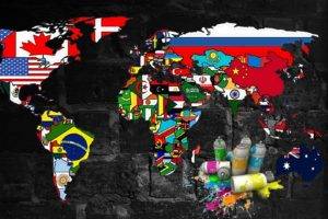 world, Murales, Spray, Map, Graffiti