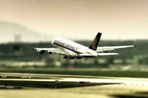 airplane, Aircraft, Passenger aircraft, Tilt shift