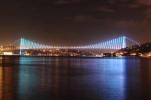 Turkey, Istanbul, Bridge, Turkish, Night