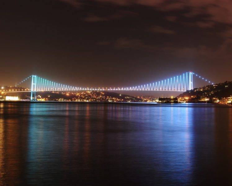 Turkey, Istanbul, Bridge, Turkish, Night HD Wallpaper Desktop Background