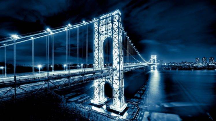 Brooklyn, Lights, Bridge, George Washington Bridge HD Wallpaper Desktop Background