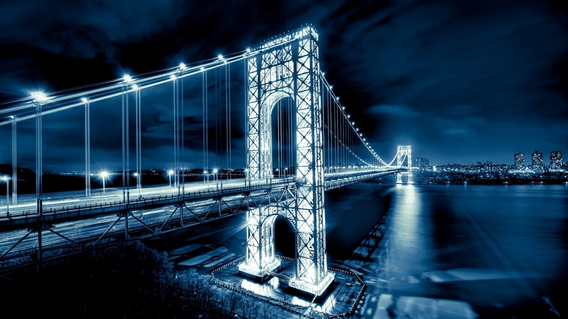 Brooklyn, Lights, Bridge, George Washington Bridge Wallpapers HD