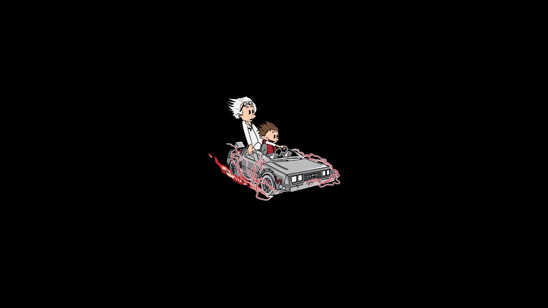 Back to the Future, Calvin and Hobbes Wallpaper