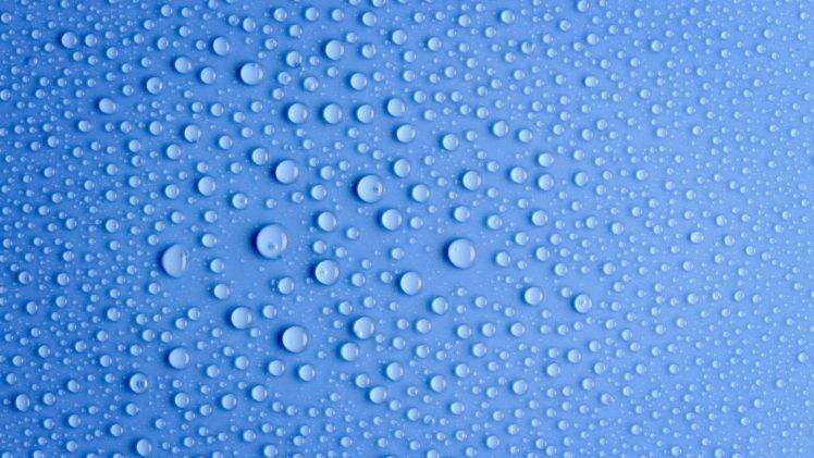 water drops, Blue background HD Wallpaper Desktop Background
