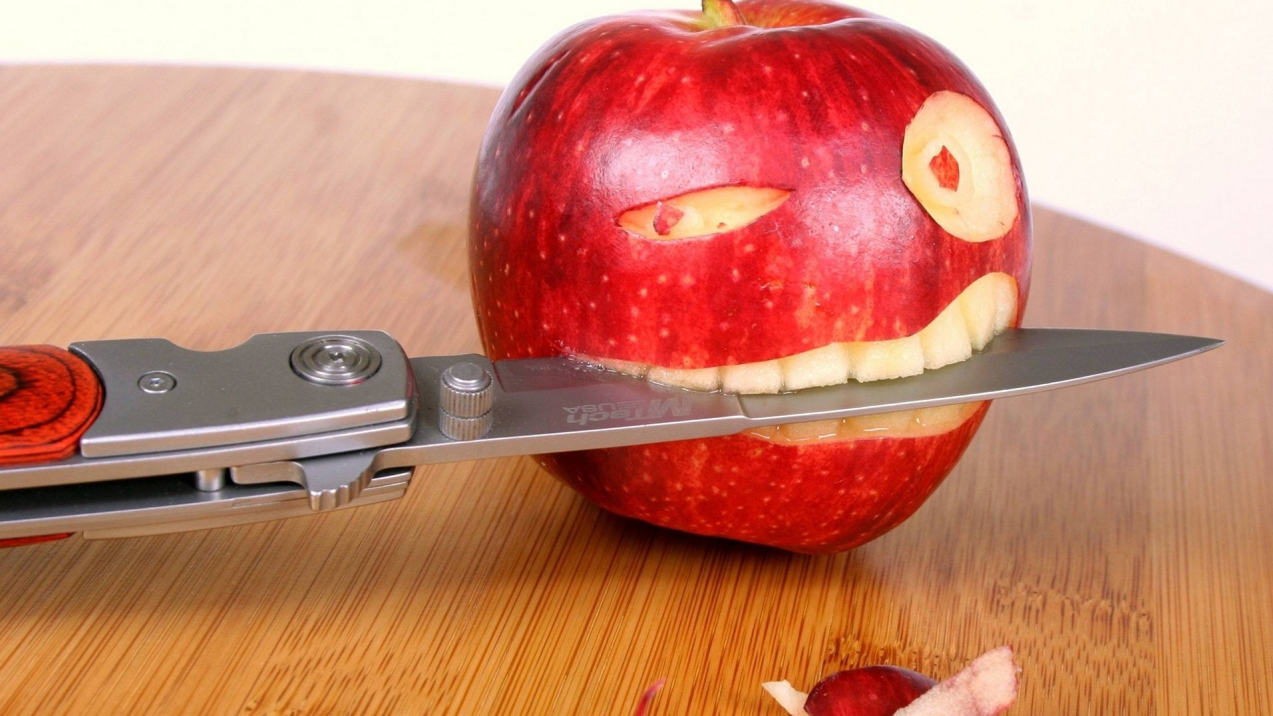 apples, Knife Wallpaper