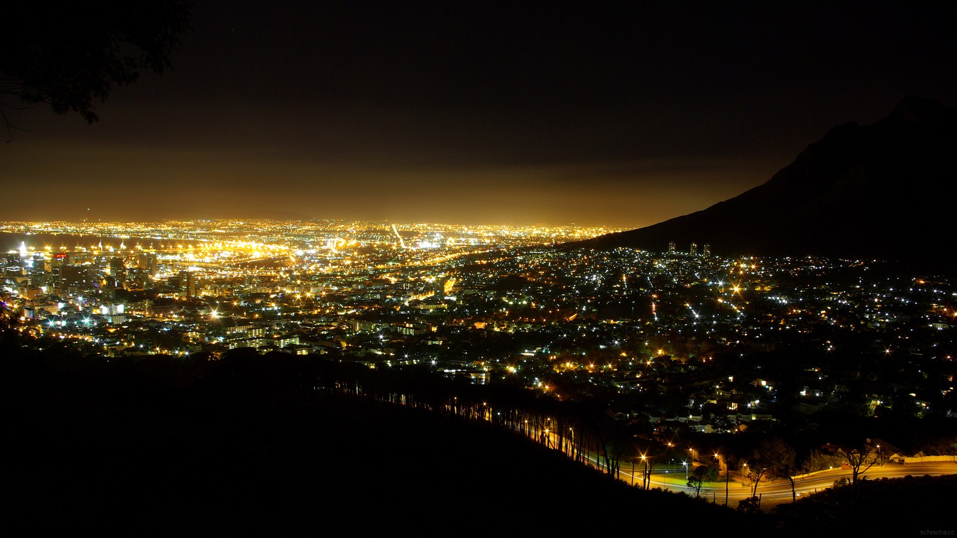 cityscape, Lights, Night, South Africa Wallpaper