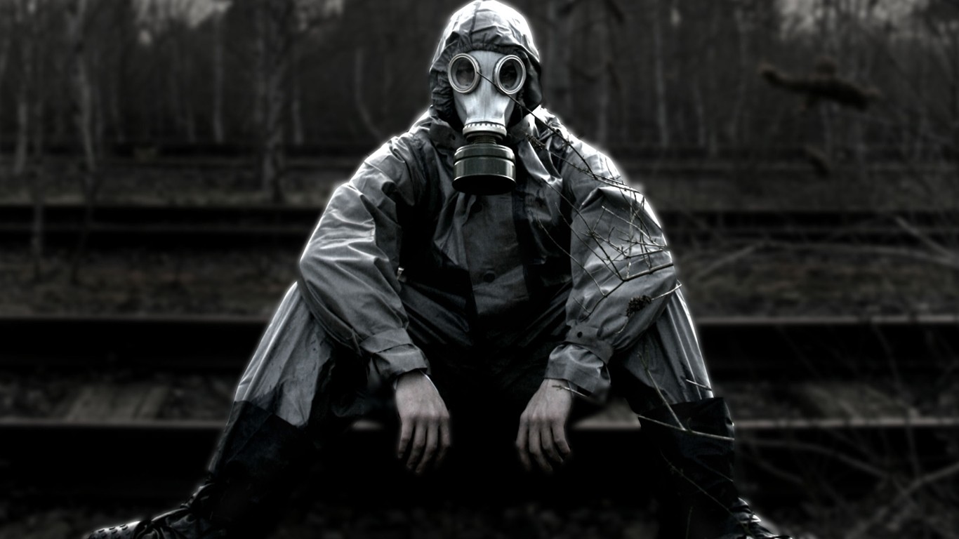 cool gas mask people background