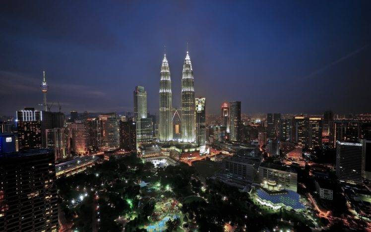 cityscape, Building, Lights, Kuala Lumpur, Malaysia, Petronas Towers HD Wallpaper Desktop Background