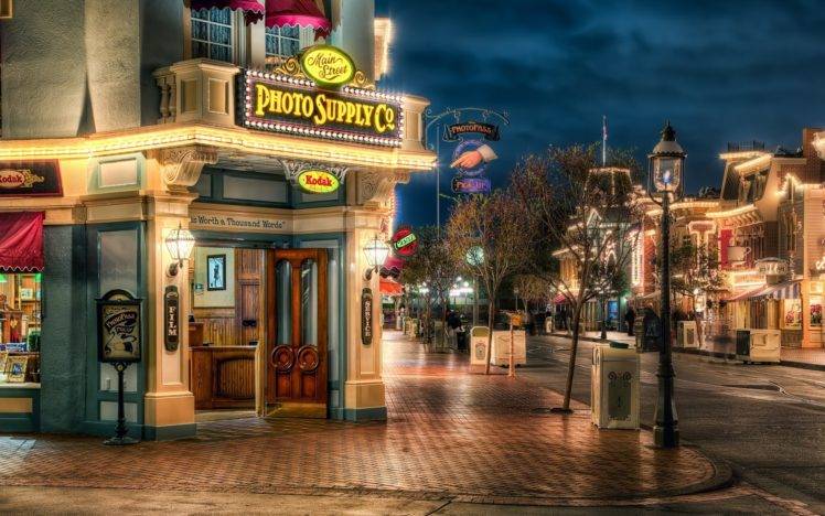 cityscape, Street, HDR, Disneyland, Main Street, USA HD Wallpaper Desktop Background
