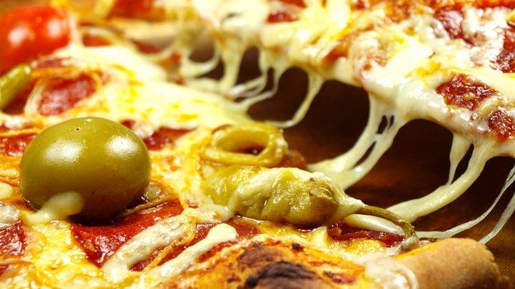 food, Pizza, Cheese, Closeup HD Wallpaper Desktop Background
