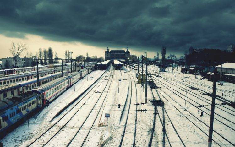 snow, Train, Railway, Train station HD Wallpaper Desktop Background