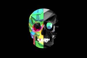 skull, Justin Maller, Black background