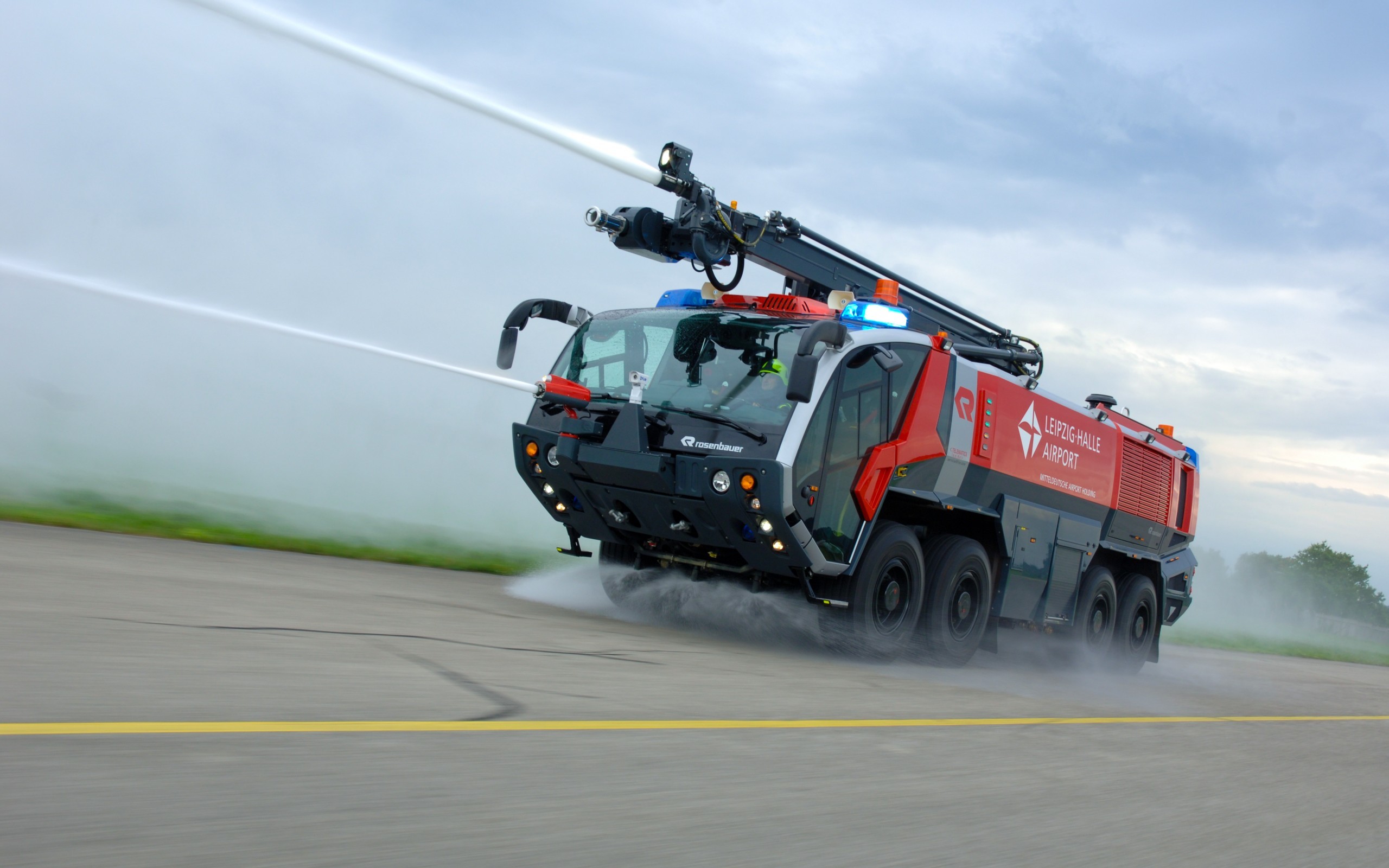 Rosenbauer, Fire fighter, Fire fighting truck, Leipzig Airport Wallpaper