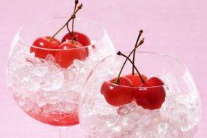 cherries, Glass, Ice