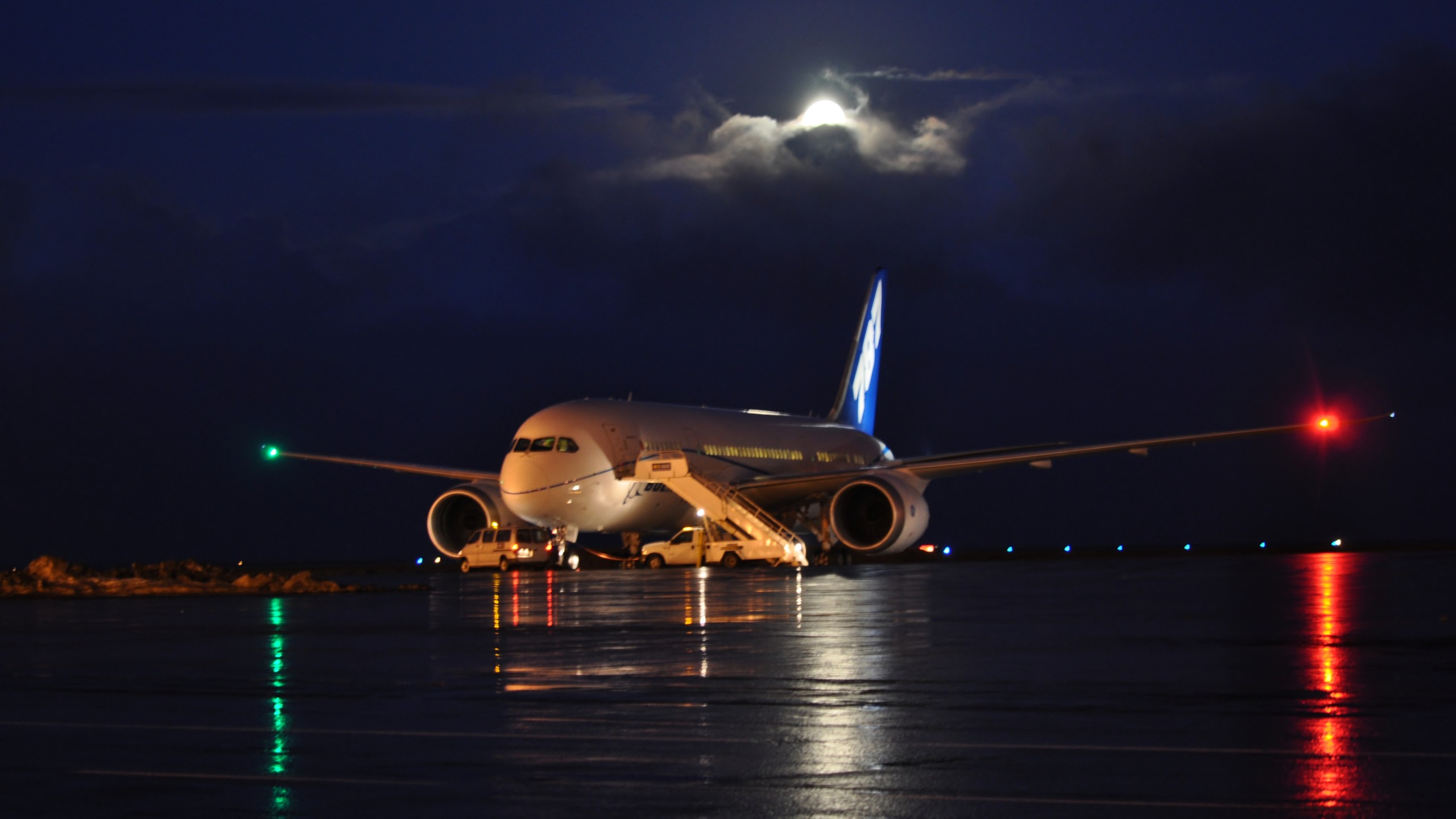airplane, Night, Lights Wallpaper