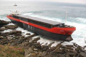 container ship, Aground