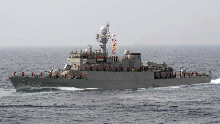 warship, Republic of Korea, Pohang class corvette, Gyeongju HD Wallpaper Desktop Background