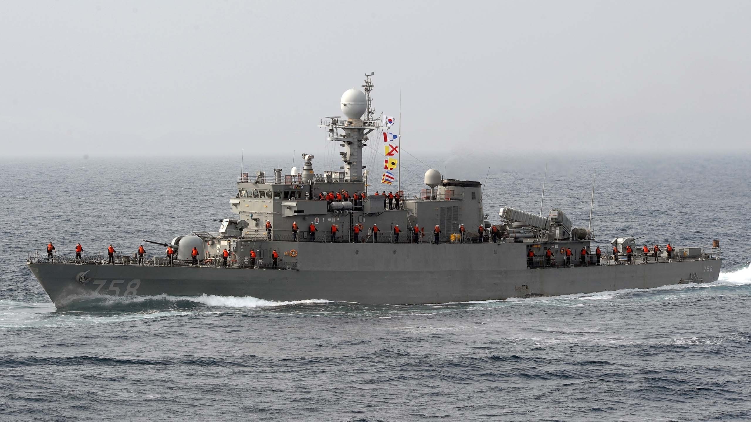 warship, Republic of Korea, Pohang class corvette, Gyeongju Wallpaper