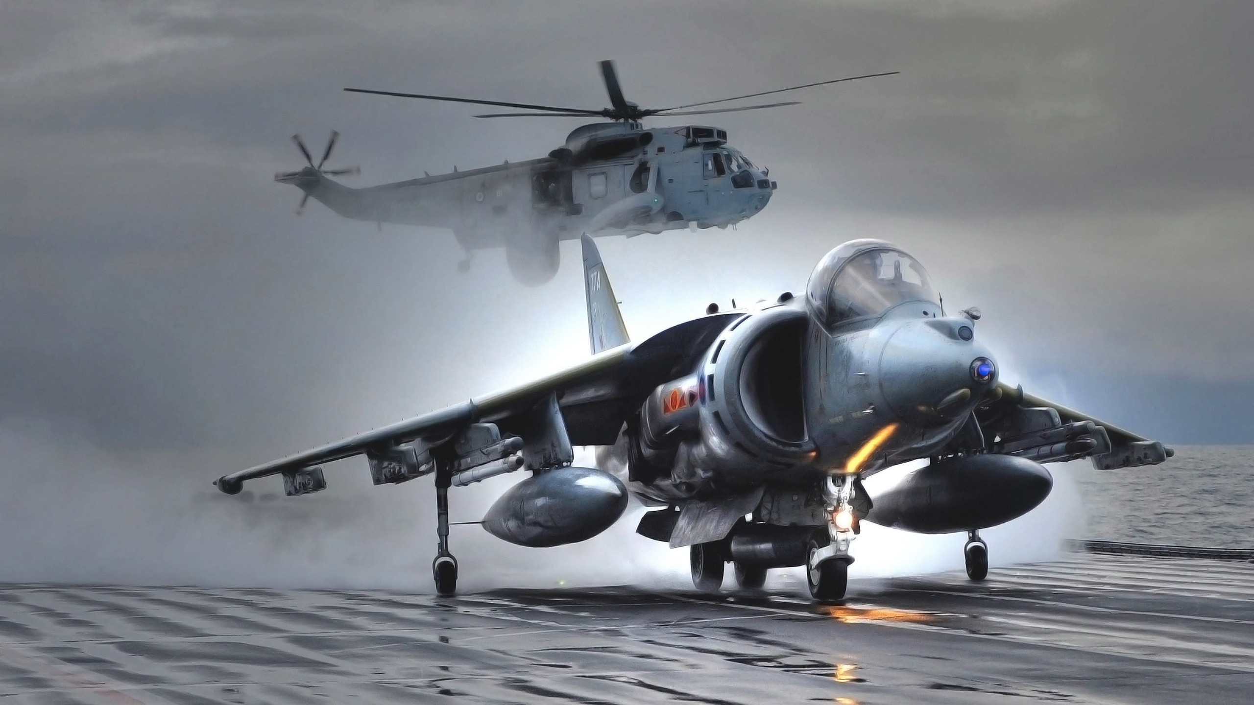 Harrier, AV 8B Harrier II, Royal Navy, Westland WS 61 Sea King AEW.2A Wallpaper