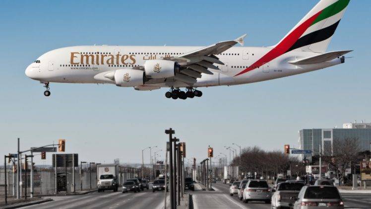 airplane, Airbus A 380 861, Emirates HD Wallpaper Desktop Background