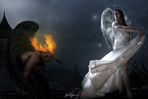 fantasy art, Angel, Wings