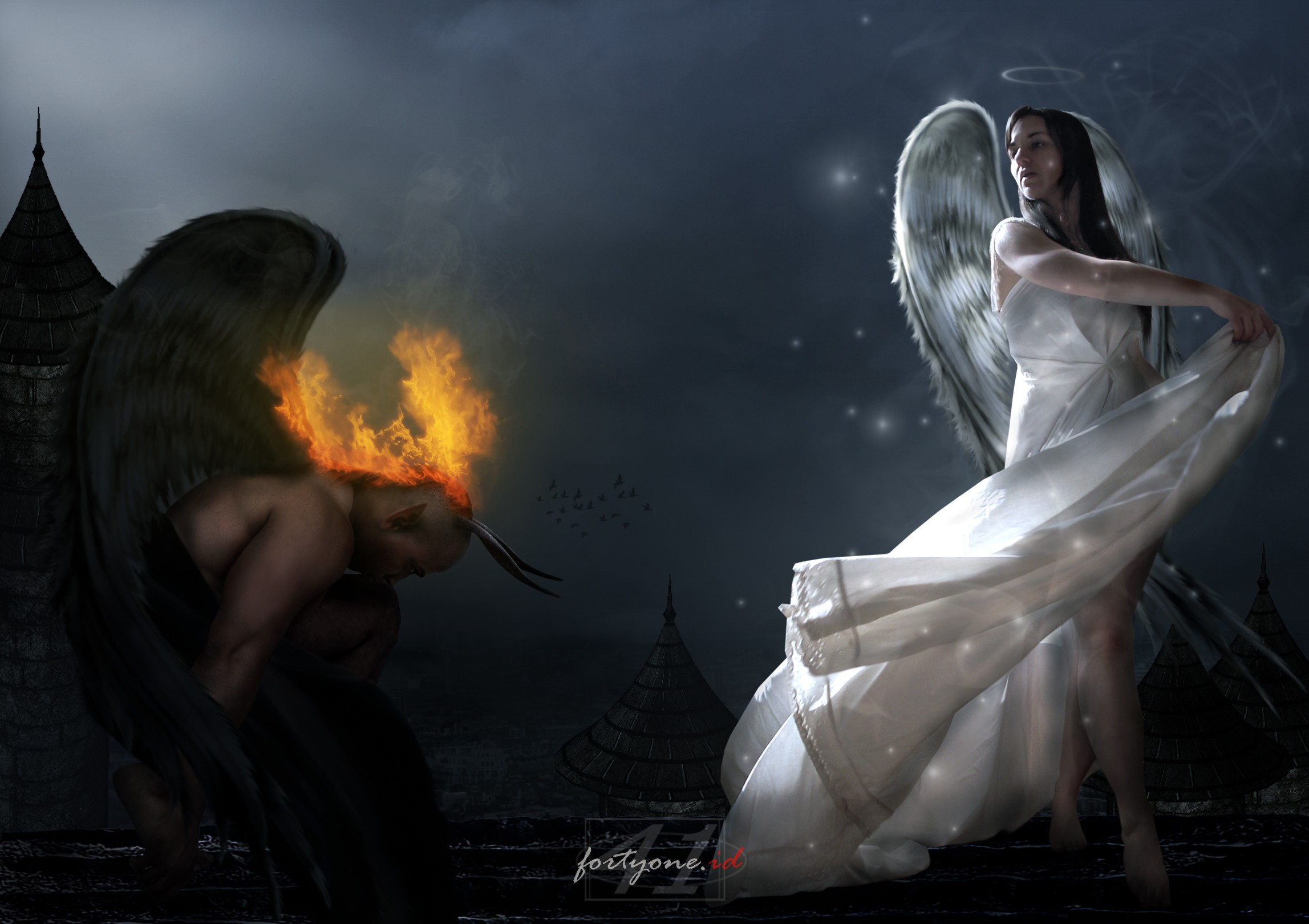 fantasy art, Angel, Wings Wallpaper