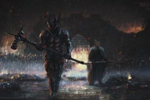Ned Stark, Robert Baratheon, Game of Thrones, A Song of Ice and Fire, Fantasy art