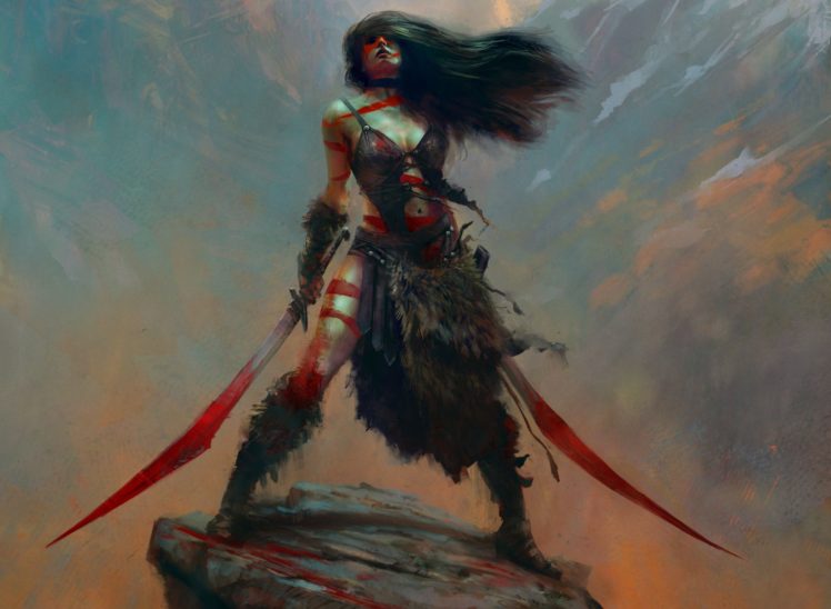 warrior, Women, Artwork, Fantasy art, Digital art, Sword HD Wallpaper Desktop Background