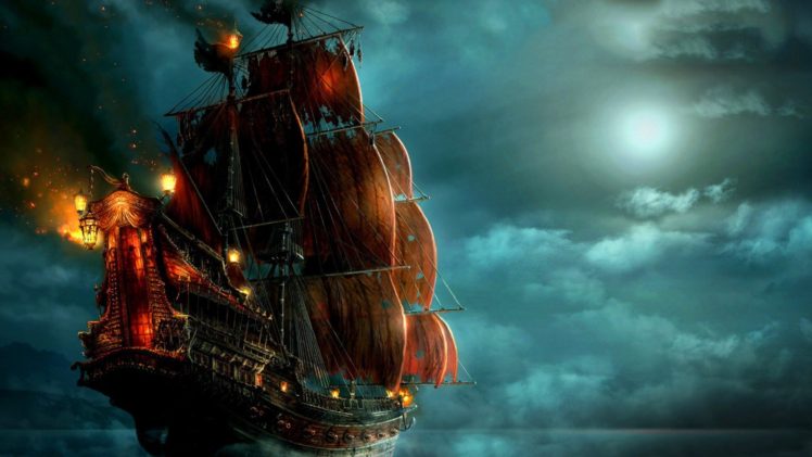 sailing ship, Fantasy art, Ship, Artwork HD Wallpaper Desktop Background