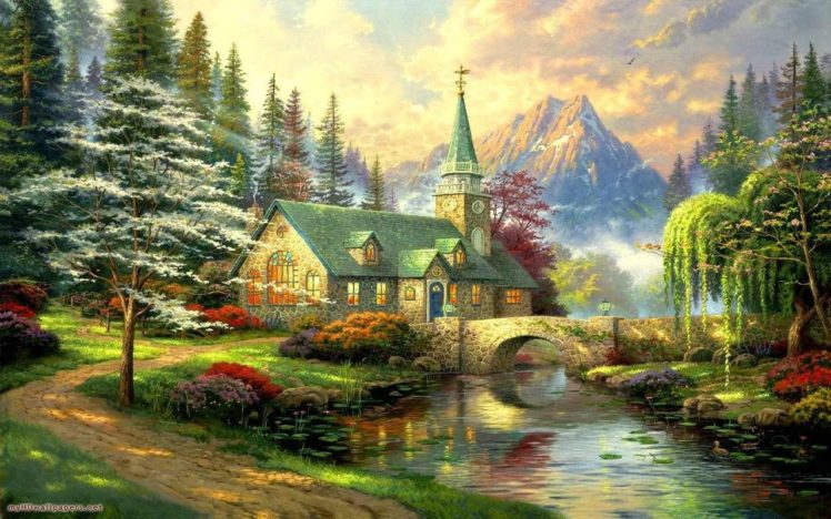 fantasy art, Nature, Bridge HD Wallpaper Desktop Background