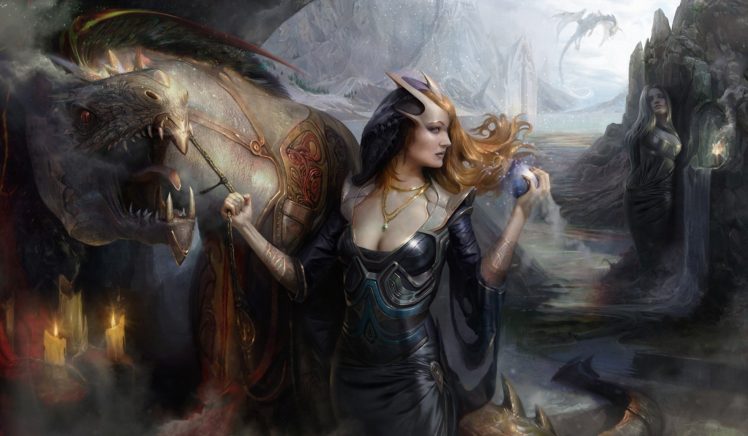 fantasy art, Dragon, Digital art HD Wallpaper Desktop Background