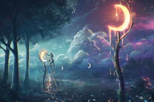 Sylar, Fantasy art, Moonlight, Clouds