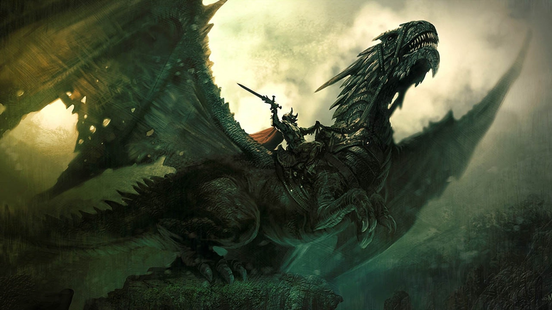 dragon, Crowns Wallpaper