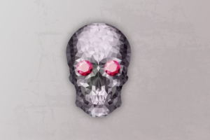 skull, Simple background, Low poly, Digital art, Artwork