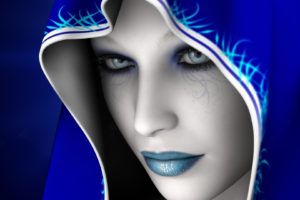 digital art, Blue eyes
