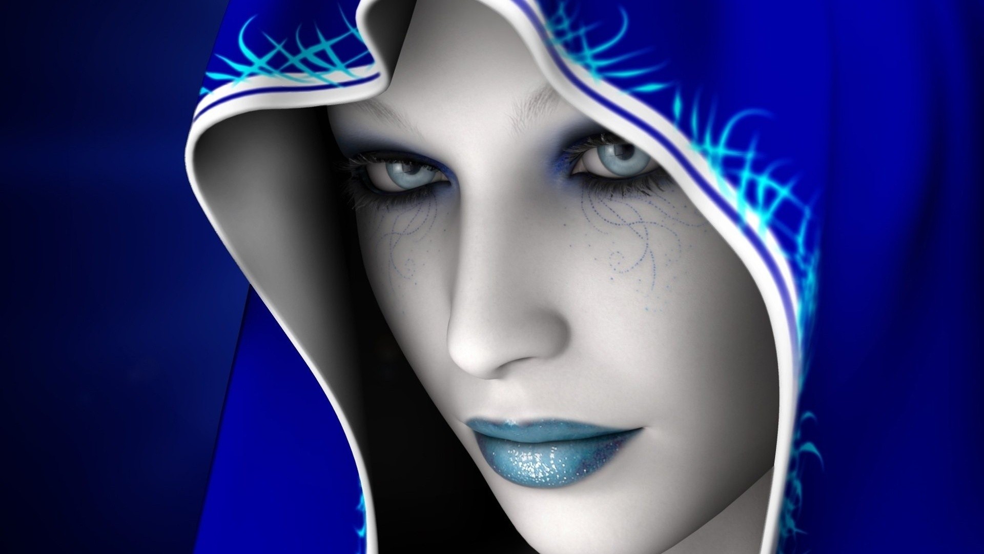 digital art, Blue eyes Wallpaper
