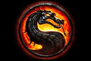 Mortal Kombat, Logo, Black background, Dragon