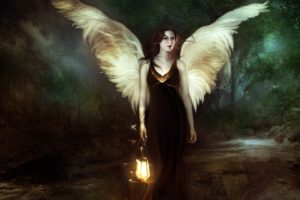 fantasy girl, Wings, Lantern, Fantasy art, Artwork, Angel