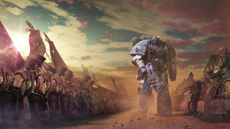 Warhammer 40, 000, Space marines, Horus Heresy, Artwork, Digital art, Futuristic, Science fiction HD Wallpaper Desktop Background