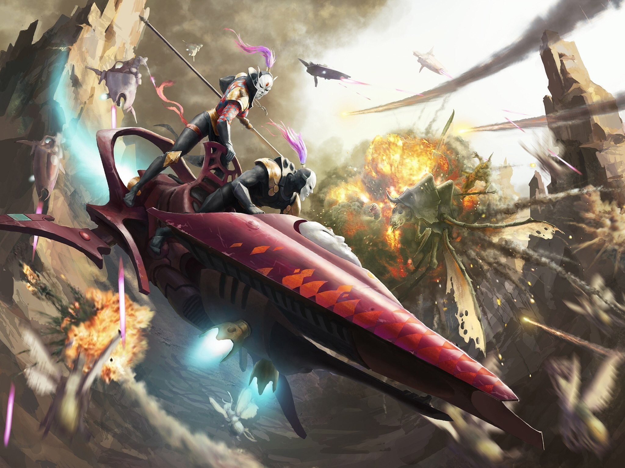 warrior, Fantasy art, Artwork, Battle, Vehicle Wallpaper