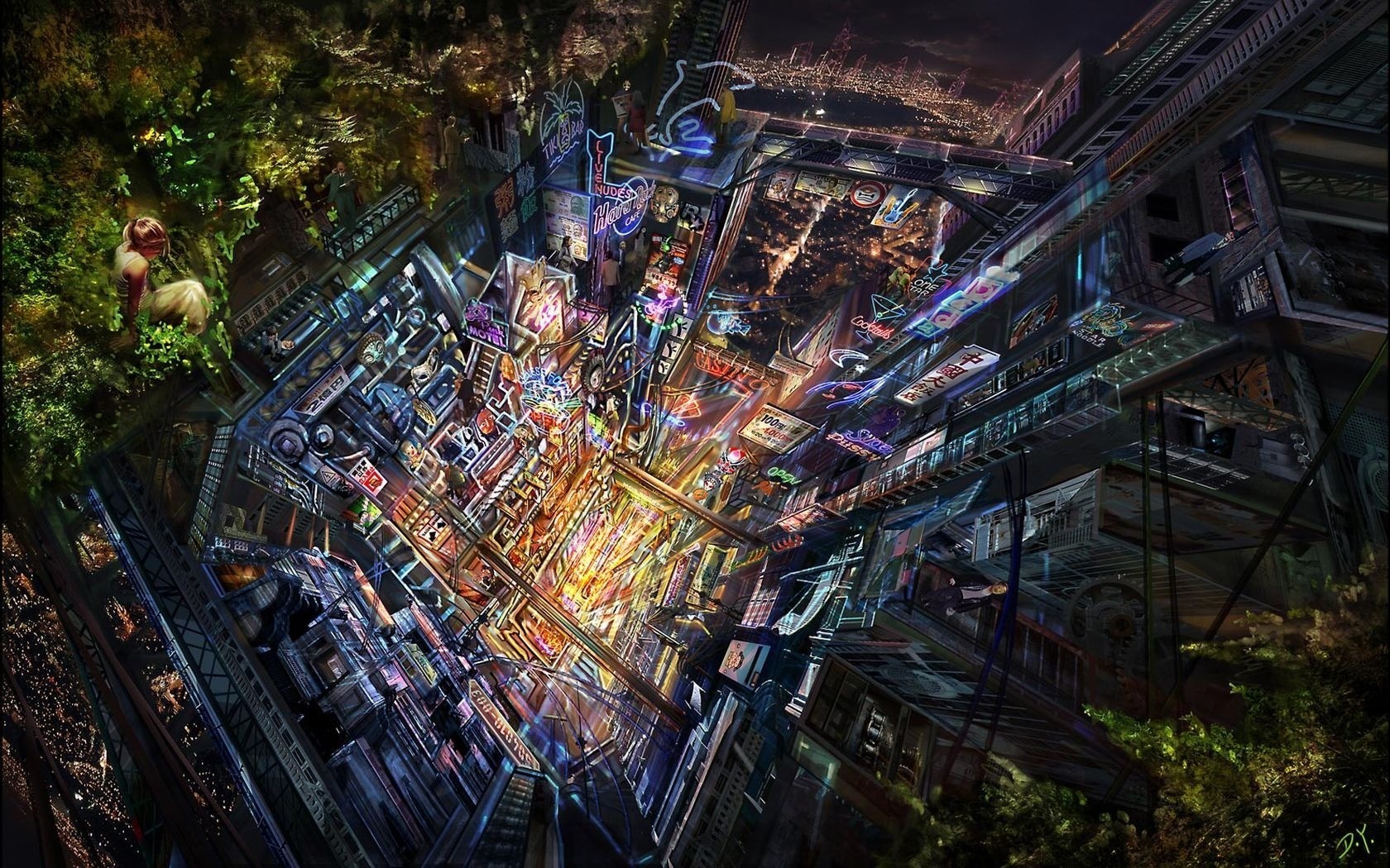 artwork, Digital art, Neon, Vertical Wallpaper