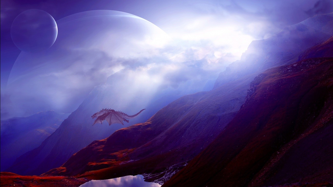 dragon, Mountain Wallpaper