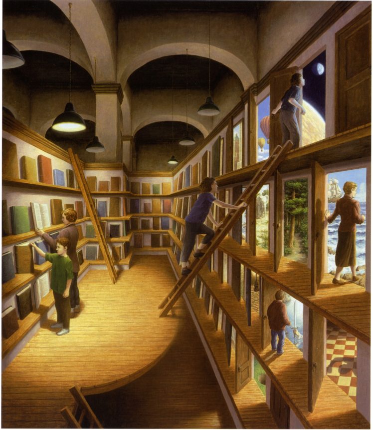 library, Fantasy art HD Wallpaper Desktop Background