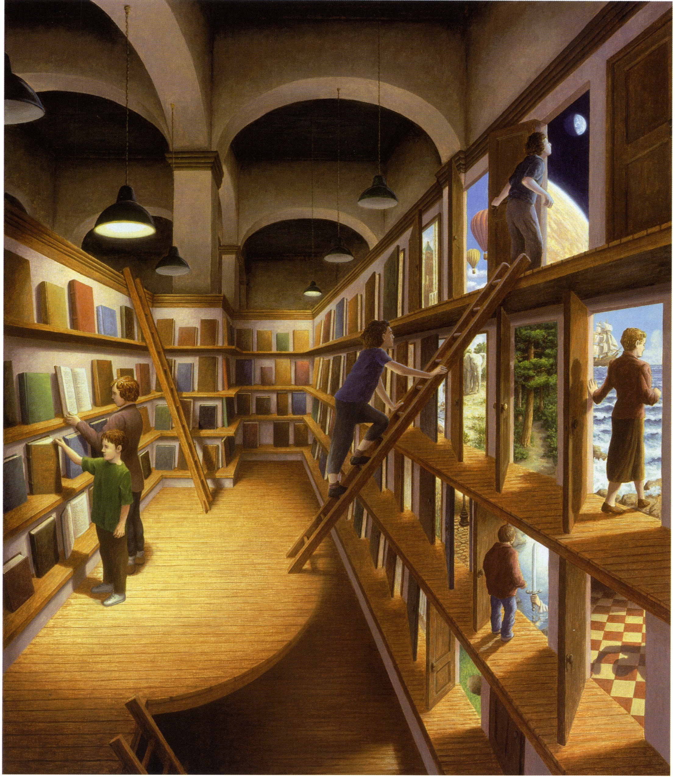 library, Fantasy art Wallpaper