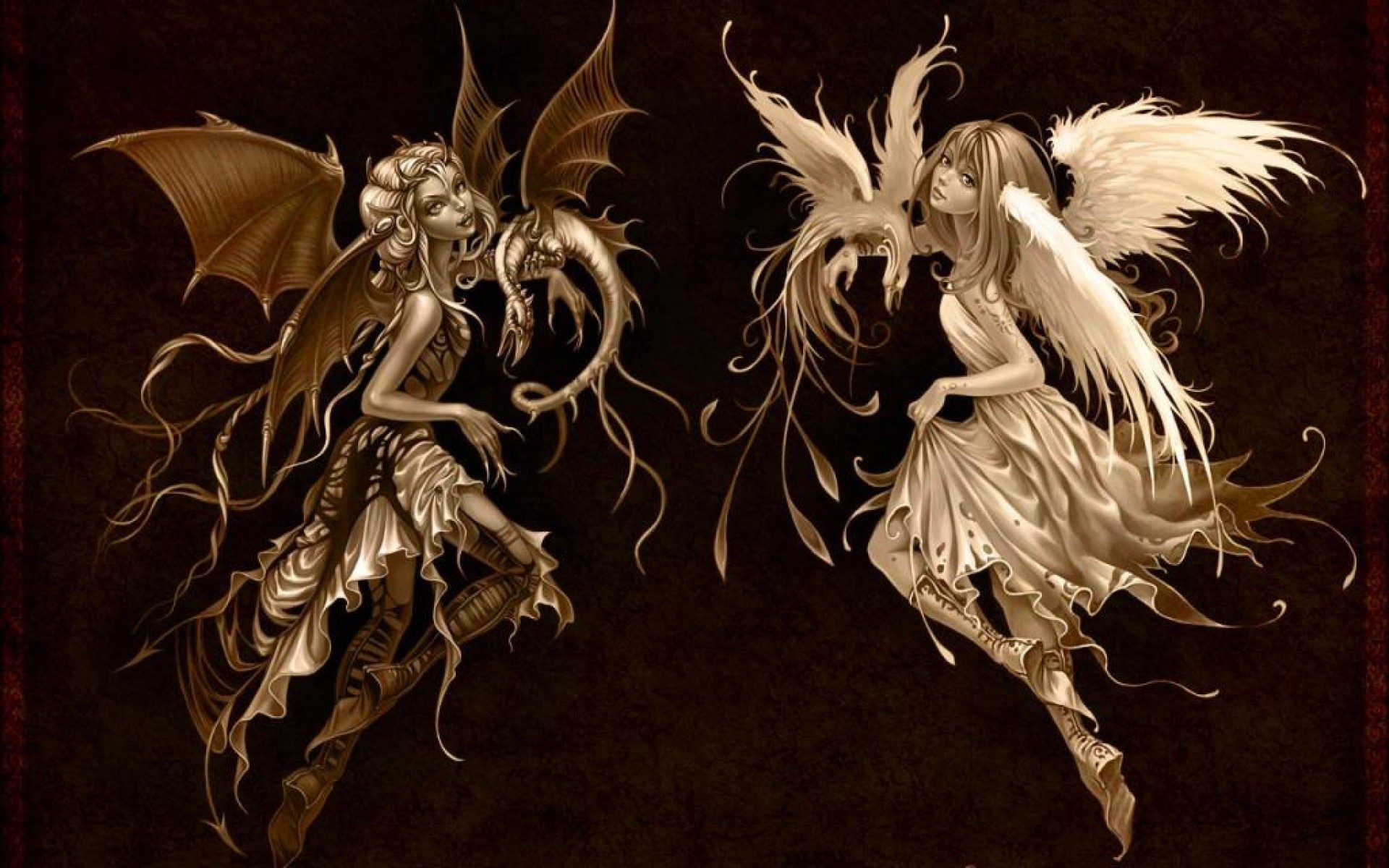 wings, Devil, Angel, Dragon Wallpaper