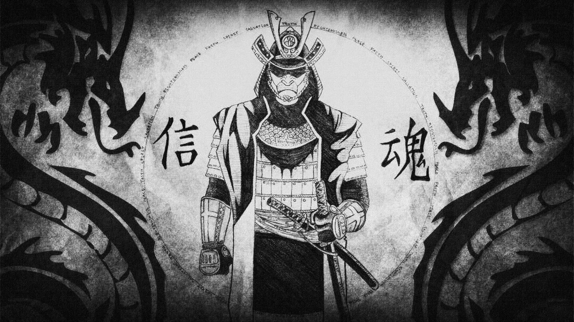 samurai, Japan, Dragon Wallpaper