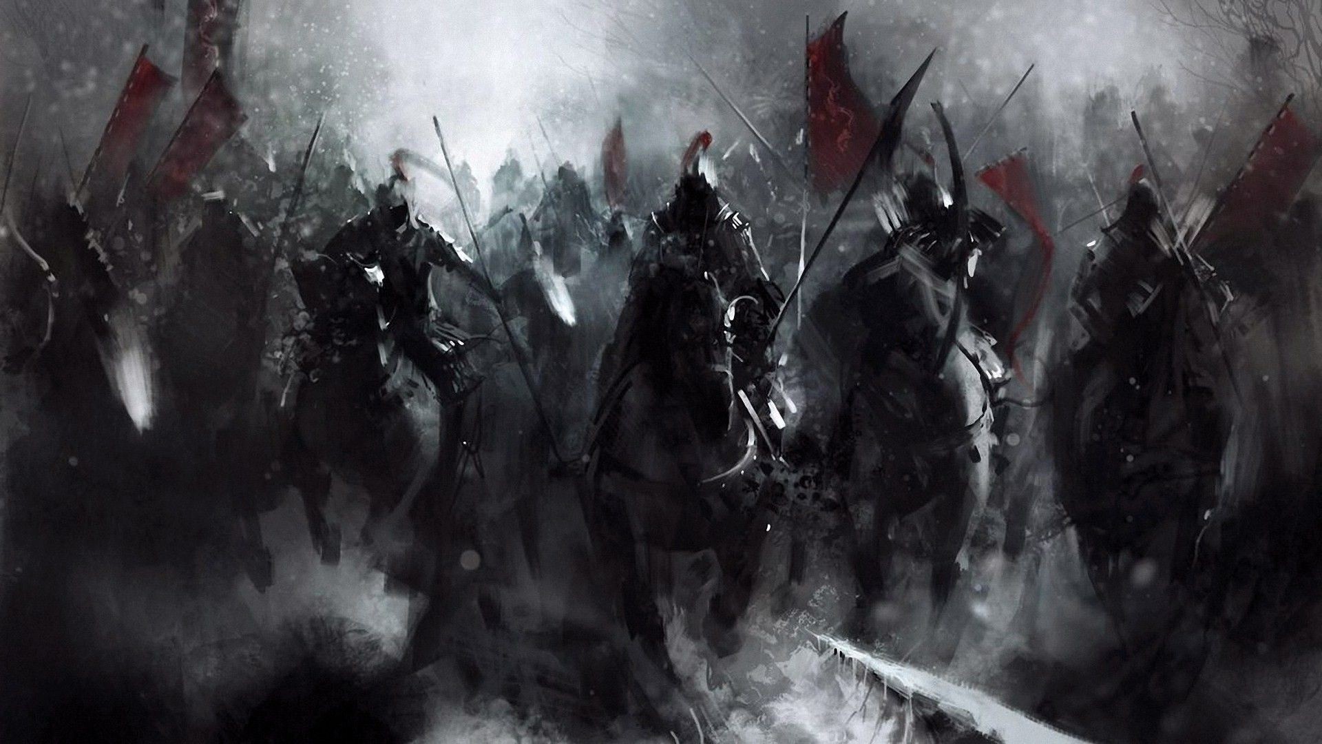 warrior, Horse, Painting, Artwork Wallpaper