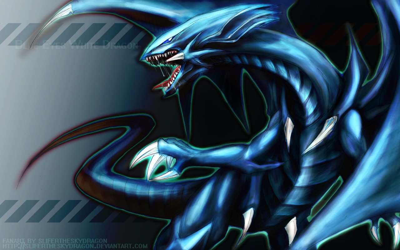 dragon, Blue, Yu Gi Oh Wallpaper